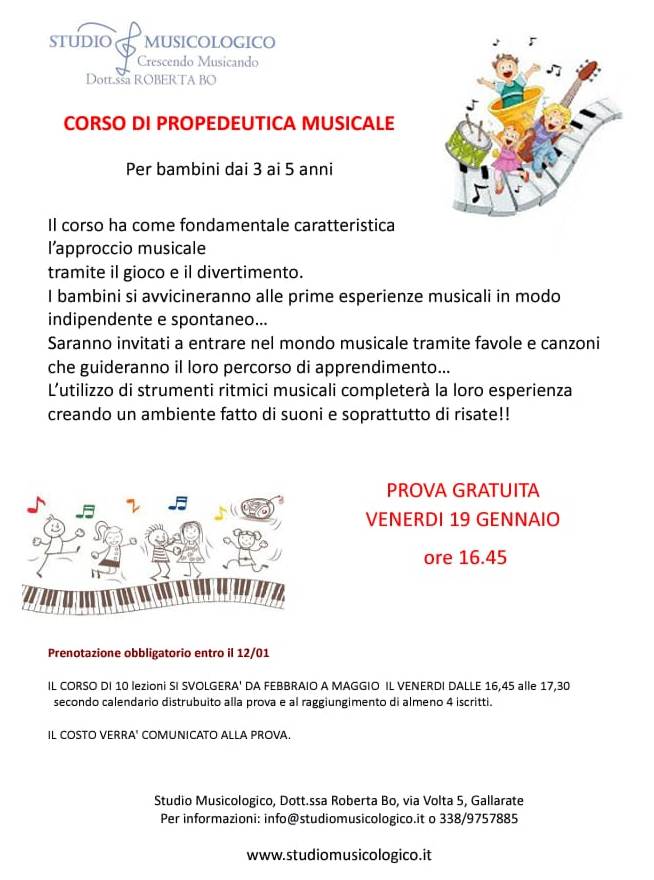CORSO DI PROPEDEUTICA MUSICALE: INCONTRO GRATUITO